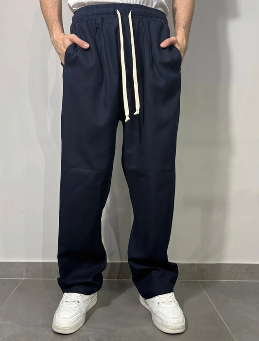 PANTALACCIO LINO BLU