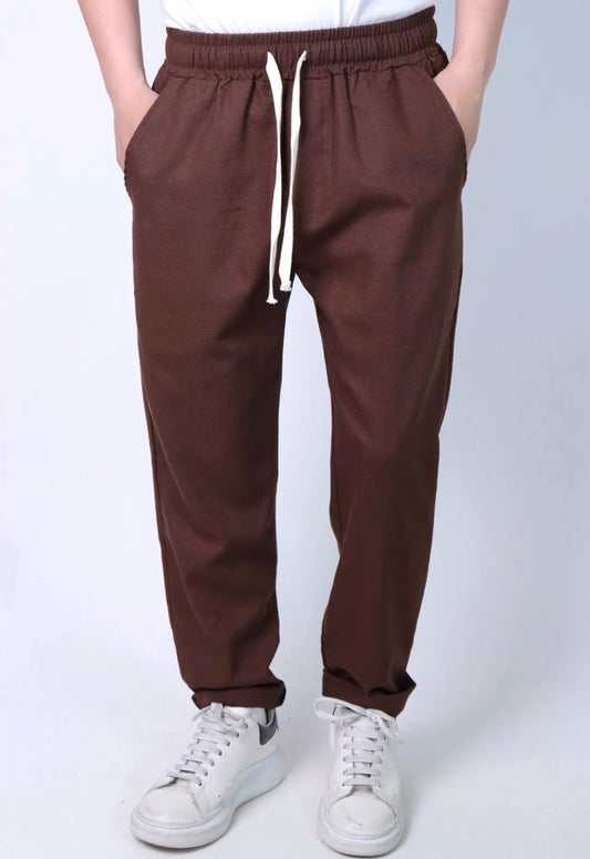 PANTALACCIO LINO MARRONE