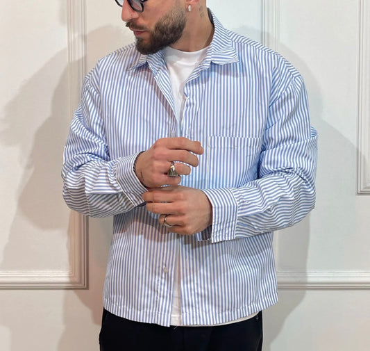 CAMICIA A RIGHE CROP