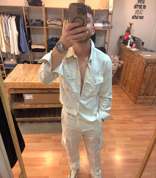 COORDINATO SUMMER BEIGE LINO E COTONE