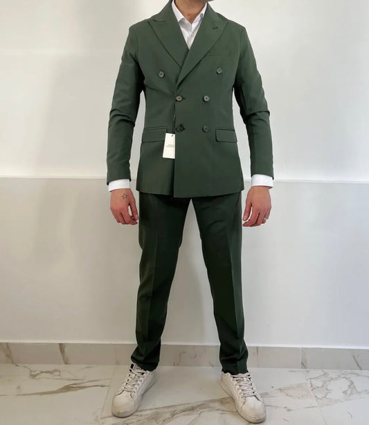 ABITO DOPPIOPETTO VERDE MILITARE