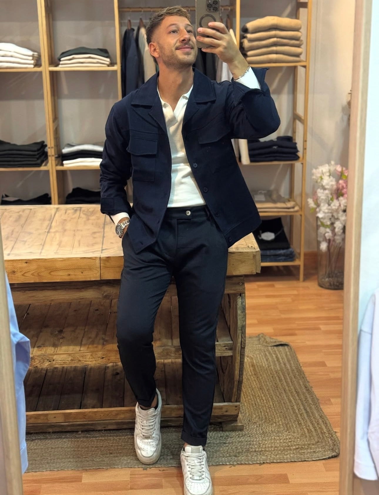 CAMICIONE BLU OVER