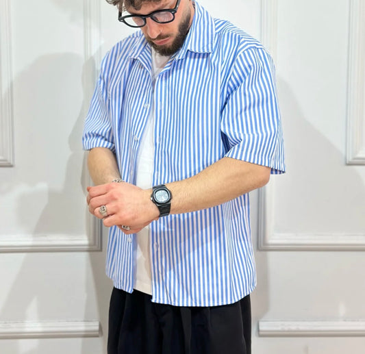 CAMICIA CROP MANICHE CORTE