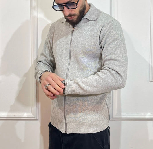 MAGLIONCINO ZIP GRIGIA