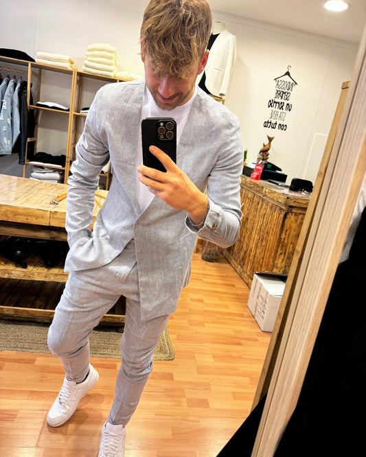 ABITO MILANO GRIGIO IN LINO